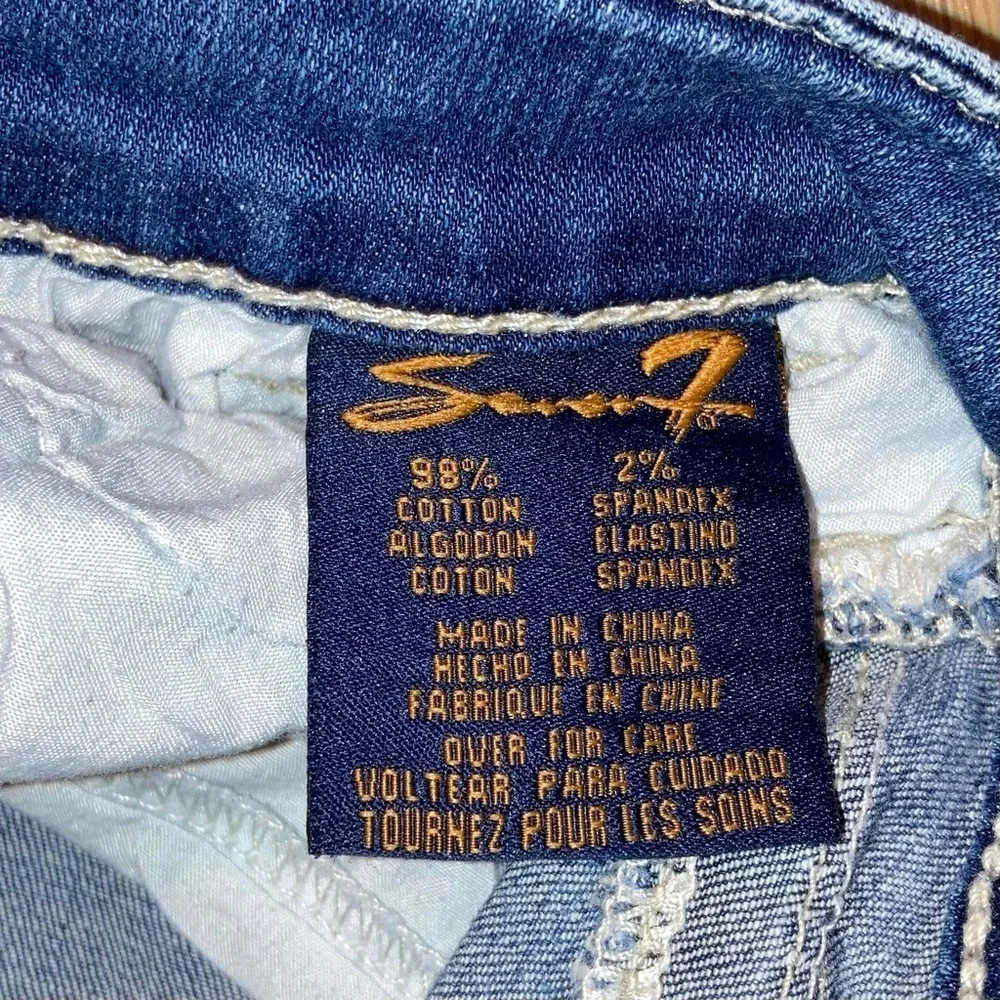 Women's Seven7 Est 1964 Distressed Blue Denim Slim Straight Jeans Size 31 | Y2K